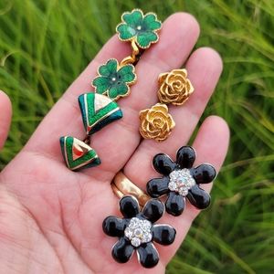 4 Pairs Clip-On Earrings ~ Vintage Signed Avon + 2 Unsigned ~ Pretty!